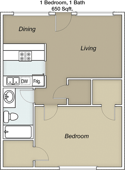 650 sq ft floorplan layout