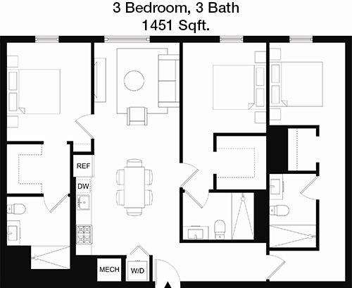 C1 - Furnished floorplan layout