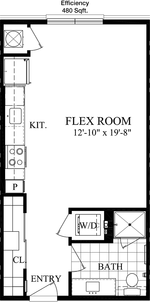 480 sq ft floorplan layout