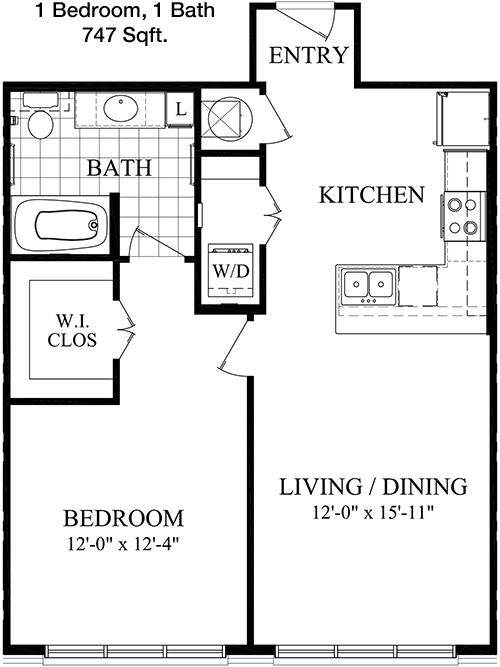 747 sq ft floorplan layout