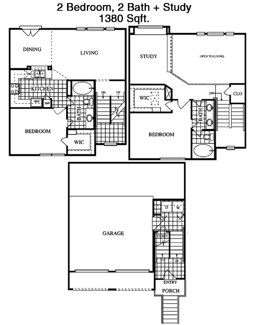 1,380 sq ft floorplan layout