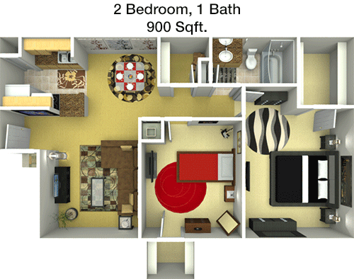 900 sq ft floorplan layout