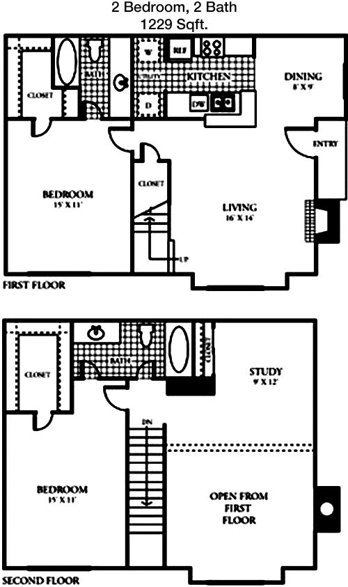 1,229 sq ft floorplan layout
