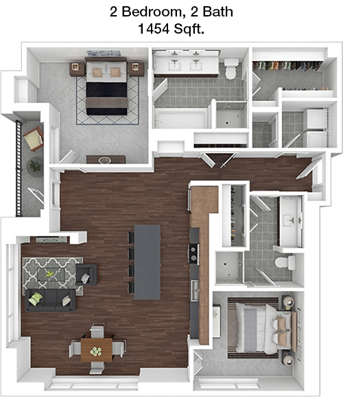 1,454 sq ft floorplan layout