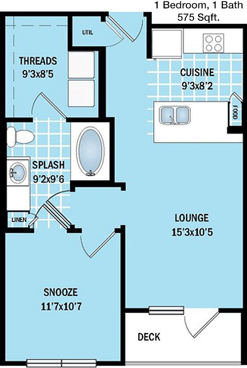 575 sq ft floorplan layout