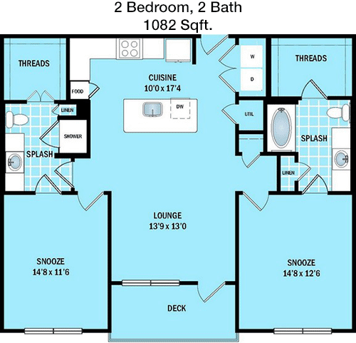 1,082 sq ft floorplan layout