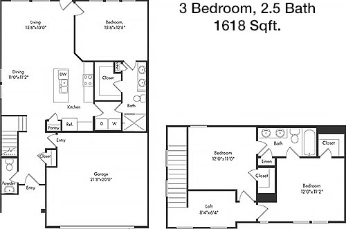 1,618 sq ft floorplan layout