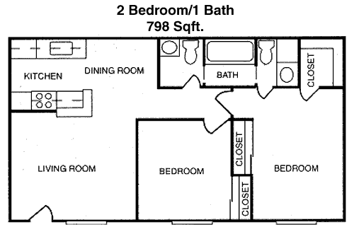 798 sq ft floorplan layout