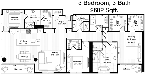 2,602 sq ft floorplan layout