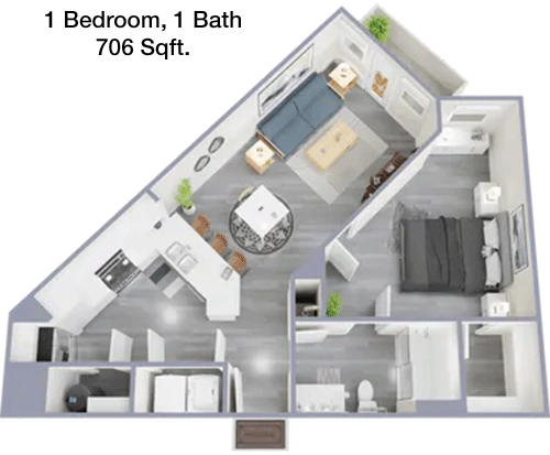 706 sq ft floorplan layout