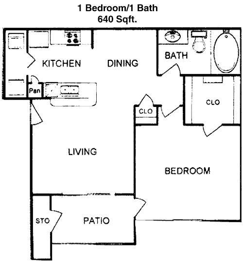 640 sq ft floorplan layout