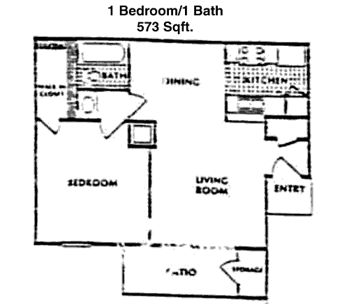 573 sq ft floorplan layout