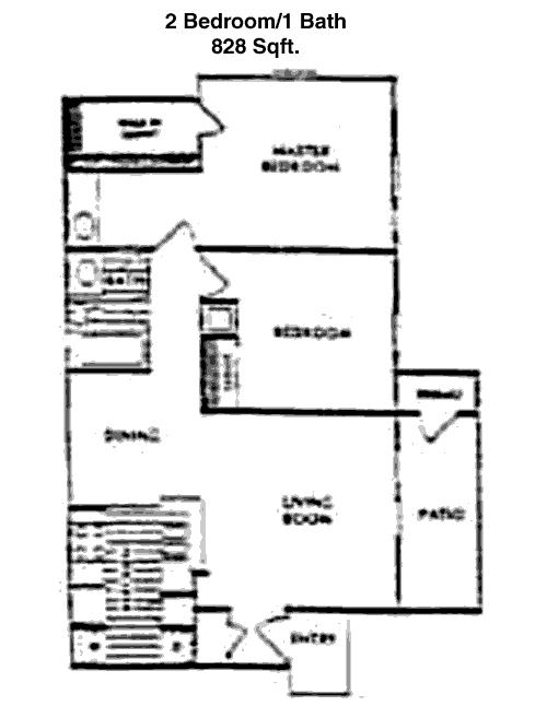 828 sq ft floorplan layout
