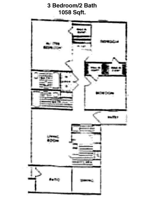 1,058 sq ft floorplan layout