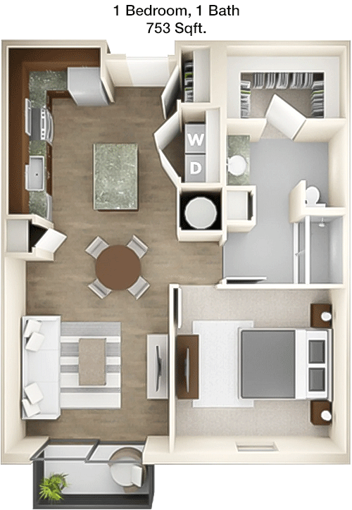 753 sq ft floorplan layout