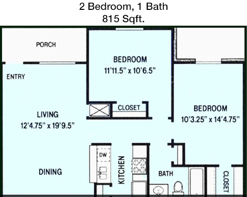815 sq ft floorplan layout