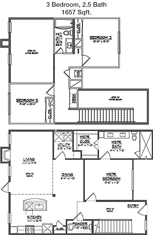 1,657 sq ft floorplan layout