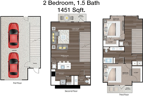 1,451 sq ft floorplan layout