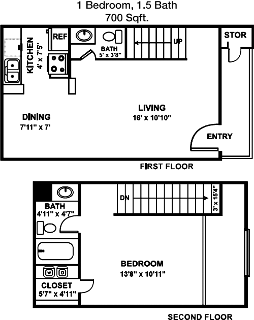 700 sq ft floorplan layout