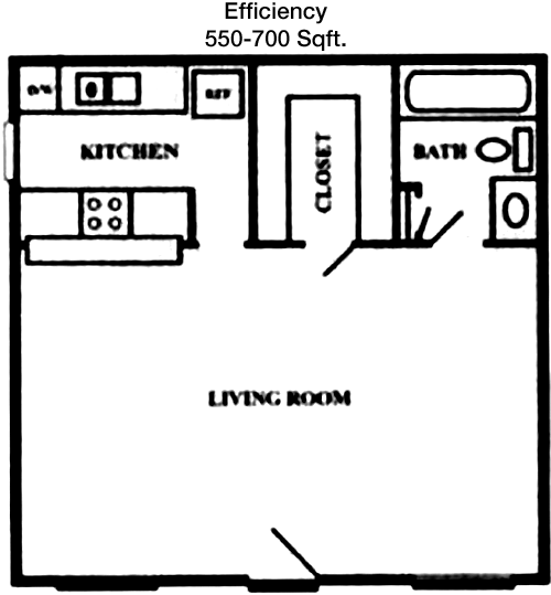 550 sq ft floorplan layout