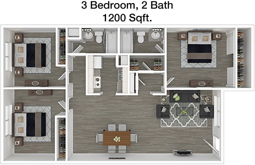 1,200 sq ft floorplan layout