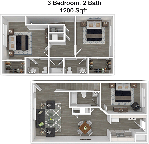 1,200 sq ft floorplan layout