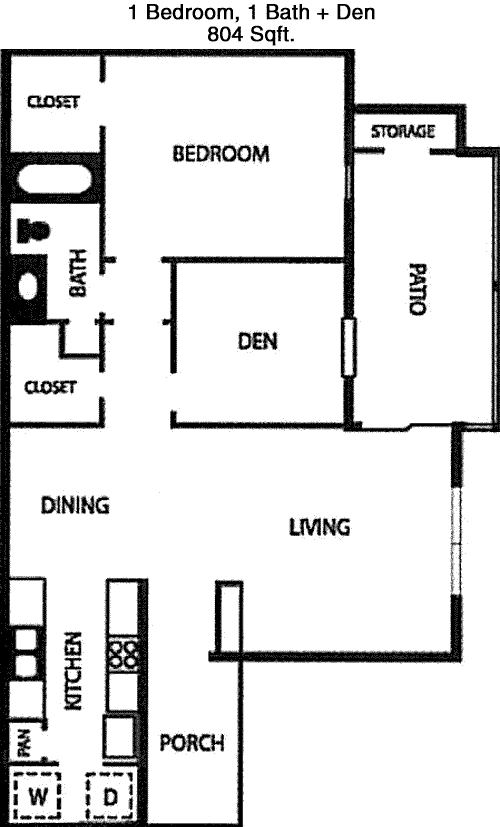 804 sq ft floorplan layout