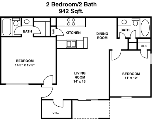 942 sq ft floorplan layout