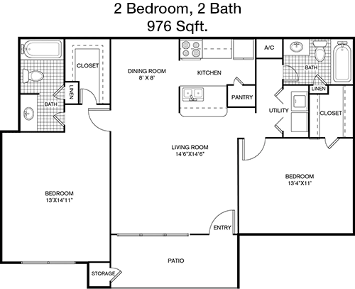976 sq ft floorplan layout