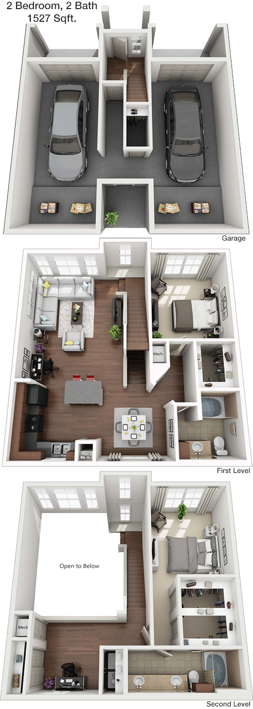 1,527 sq ft floorplan layout