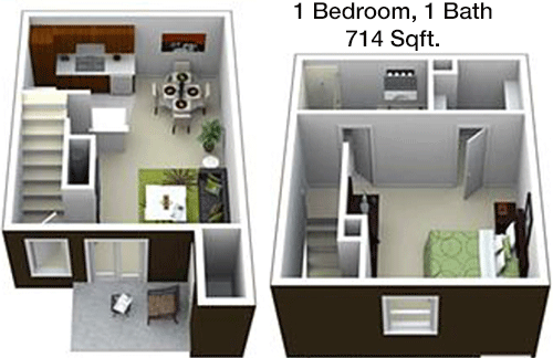 714 sq ft floorplan layout