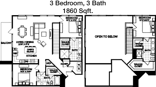 1,860 sq ft floorplan layout