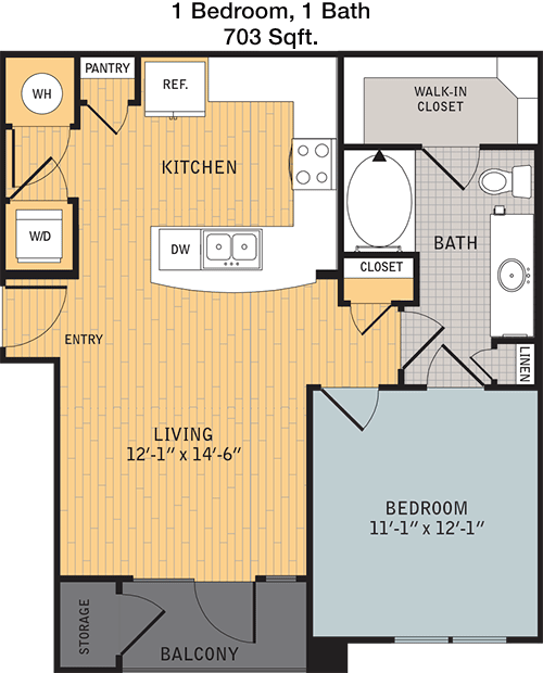 703 sq ft floorplan layout