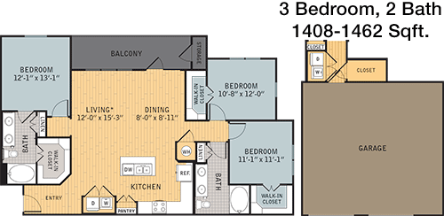 1,408 sq ft floorplan layout