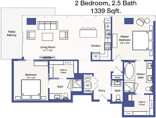 1,339 sq ft floorplan layout