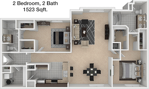 1,523 sq ft floorplan layout