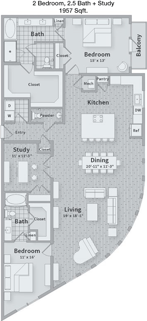 1,957 sq ft floorplan layout