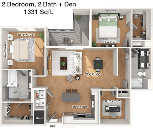 1,331 sq ft floorplan layout