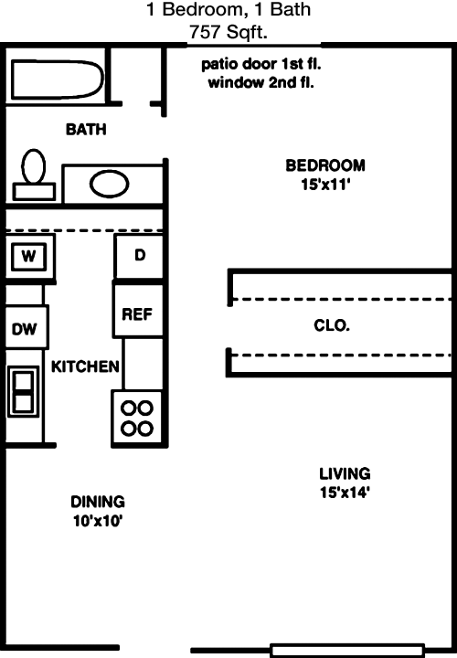 757 sq ft floorplan layout