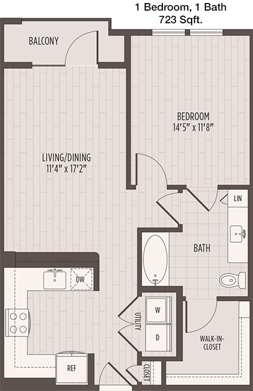 723 sq ft floorplan layout