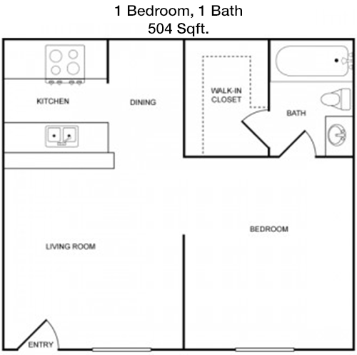 504 sq ft floorplan layout