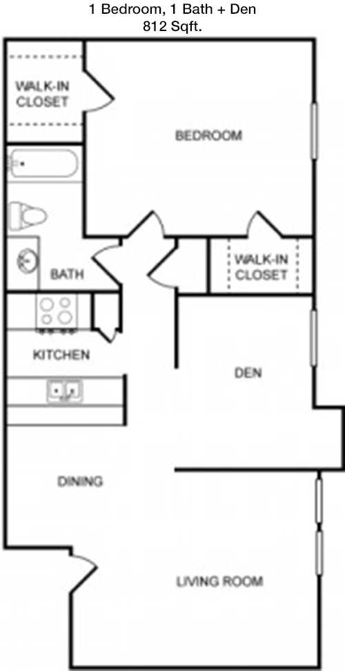 812 sq ft floorplan layout