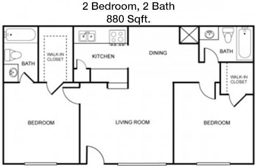 880 sq ft floorplan layout
