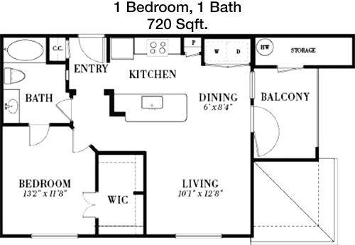 720 sq ft floorplan layout