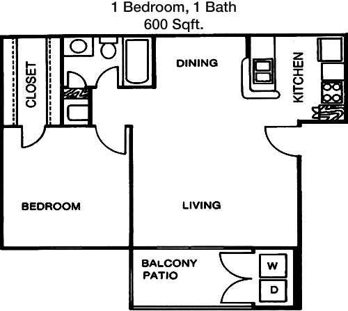 600 sq ft floorplan layout