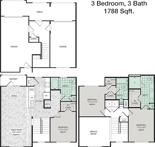 1,788 sq ft floorplan layout
