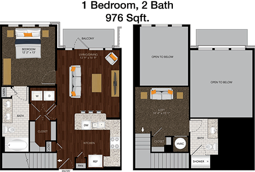 976 sq ft floorplan layout