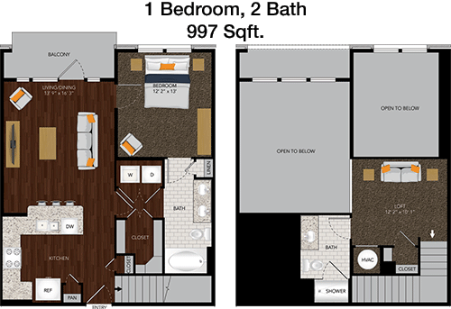 997 sq ft floorplan layout
