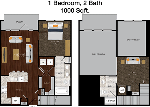 1,000 sq ft floorplan layout