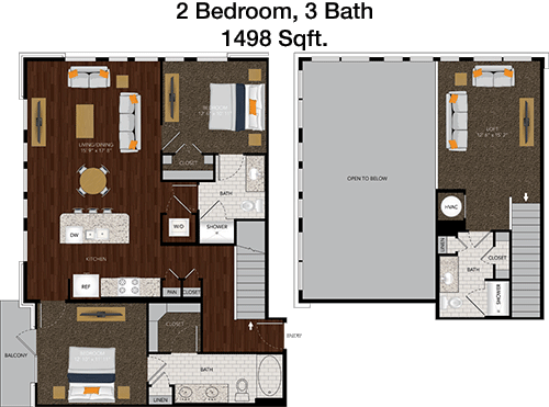 1,498 sq ft floorplan layout